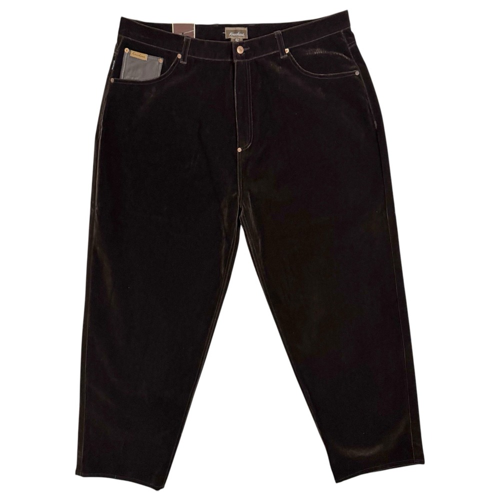 NEW Y2K Knockout Wide‎ Leg Velvet Jeans Size 42 Brown Gold Hip Hop Baggy Vintage